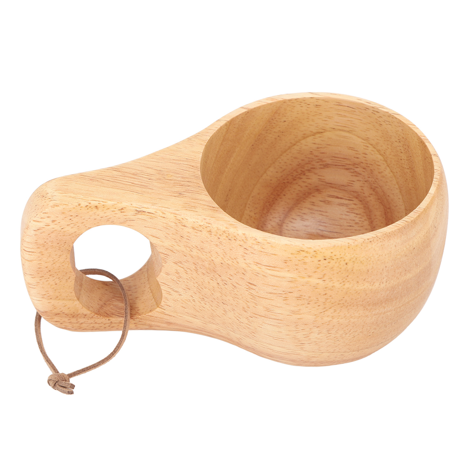 Multifunktionales 200-ml-teeglas Aus Holz, Nordischer Becher Mit Henkel Für Wein, Milch, Kaffee, Zwei-finger-griff, Einzelnes Loch