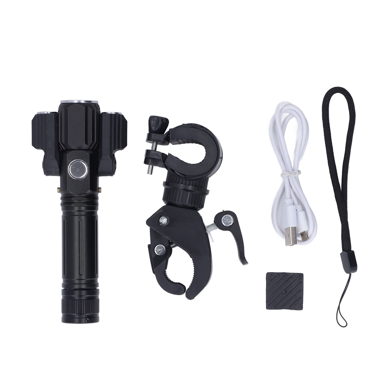 Dreifach-taschenlampe Aus Abs-aluminiumlegierung, 2600 Mah Akku, Usb-anschluss, Flugzeugform, Multifunktional Mit Ständer Für Outdoor-abenteuer Und Radfahren