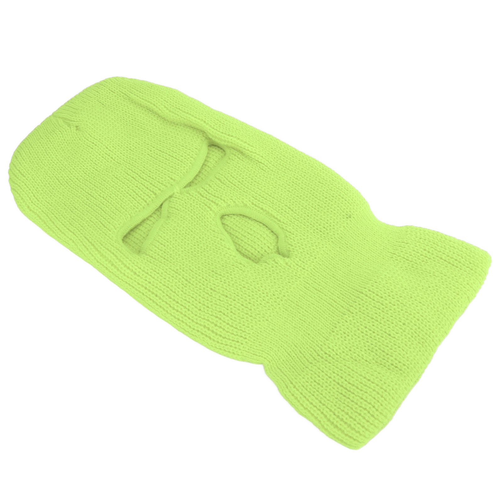 Dreiloch-strickmaske Für Das Gesamte Gesicht, Winddicht Und Warm Für Wintersportarten Wie Skifahren Und Radfahren, Fluoreszierend Gelb