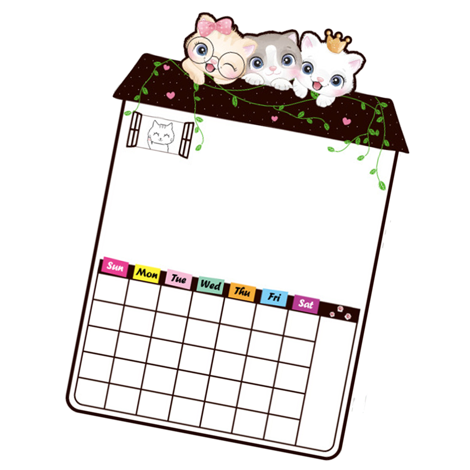 Magnetische Kühlschranktafel, Weichklebendes Pvc, Starke Haftung, Niedliche Katzenform, Memotafel Mit Stift Und Radierer (38,5 X 41,1 Cm)