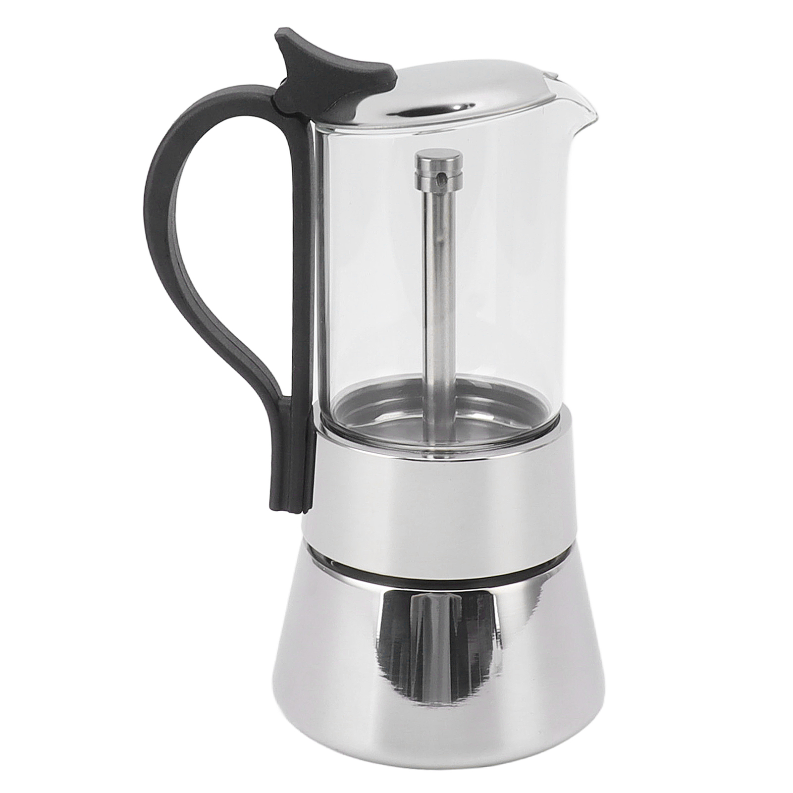 Kaffeemaschine Für Den Hausgebrauch, 200 Ml Fassungsvermögen, Mit Griff, Aus Edelstahl 304 Und Glas.