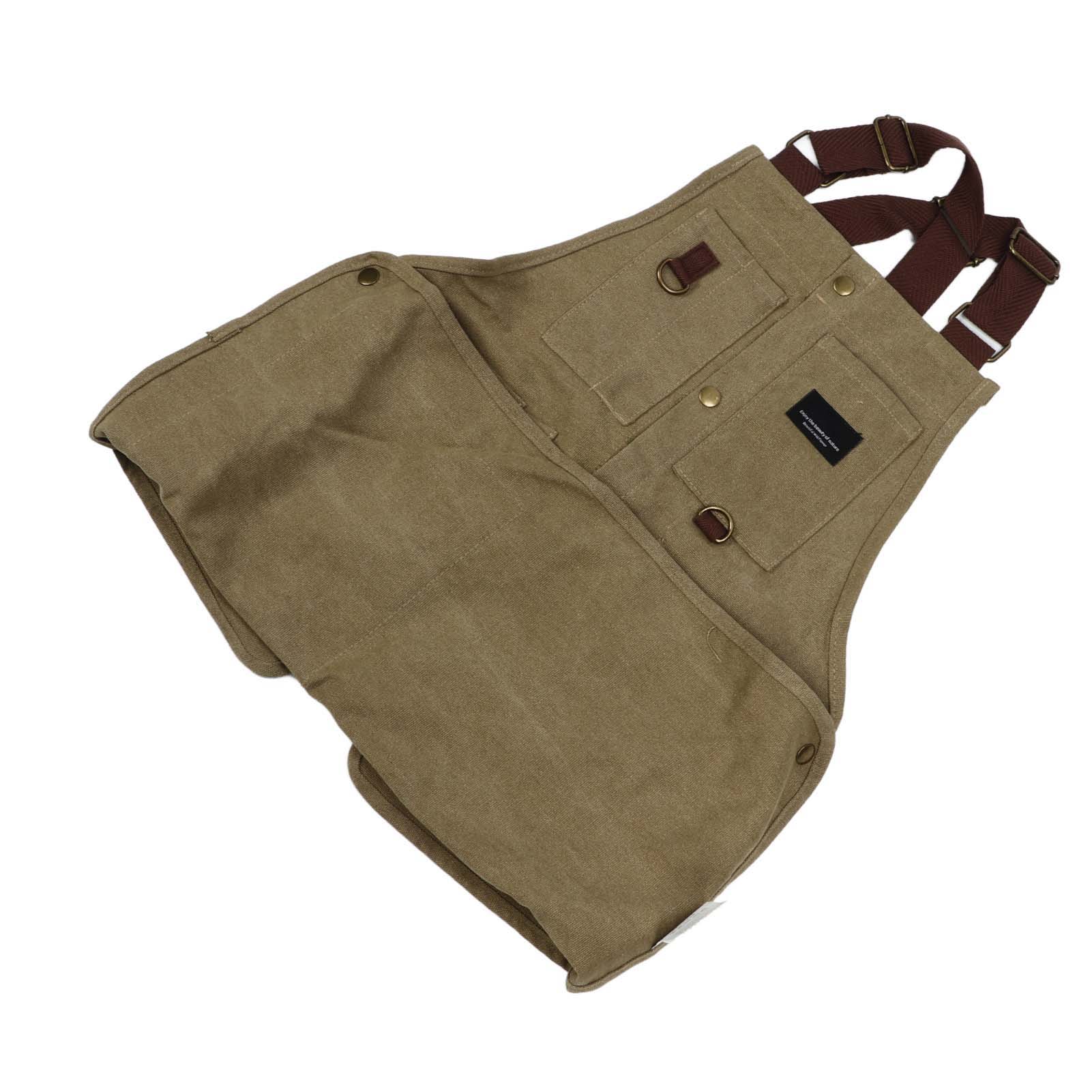 Multifunktionale, Verstellbare Campingweste/schürze Mit Verstärkten Kanten, Khaki, Zum Angeln, Fotografieren Und Für Outdoor-aktivitäten