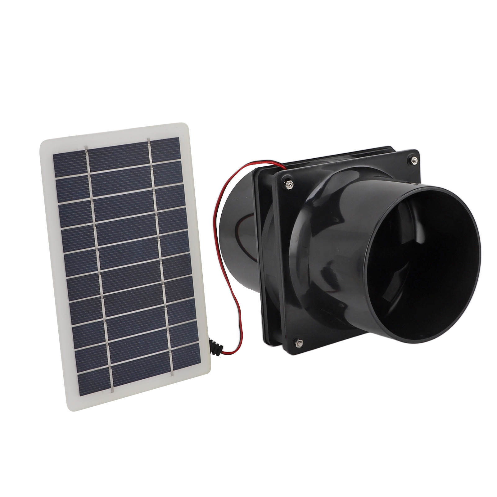 10w 12v Solar-abluftventilator Für Rundrohre, Abs-solarpanel-belüftungsset Für Haustierhaus, Hühnerstall, Wohnmobil, Gewächshaus