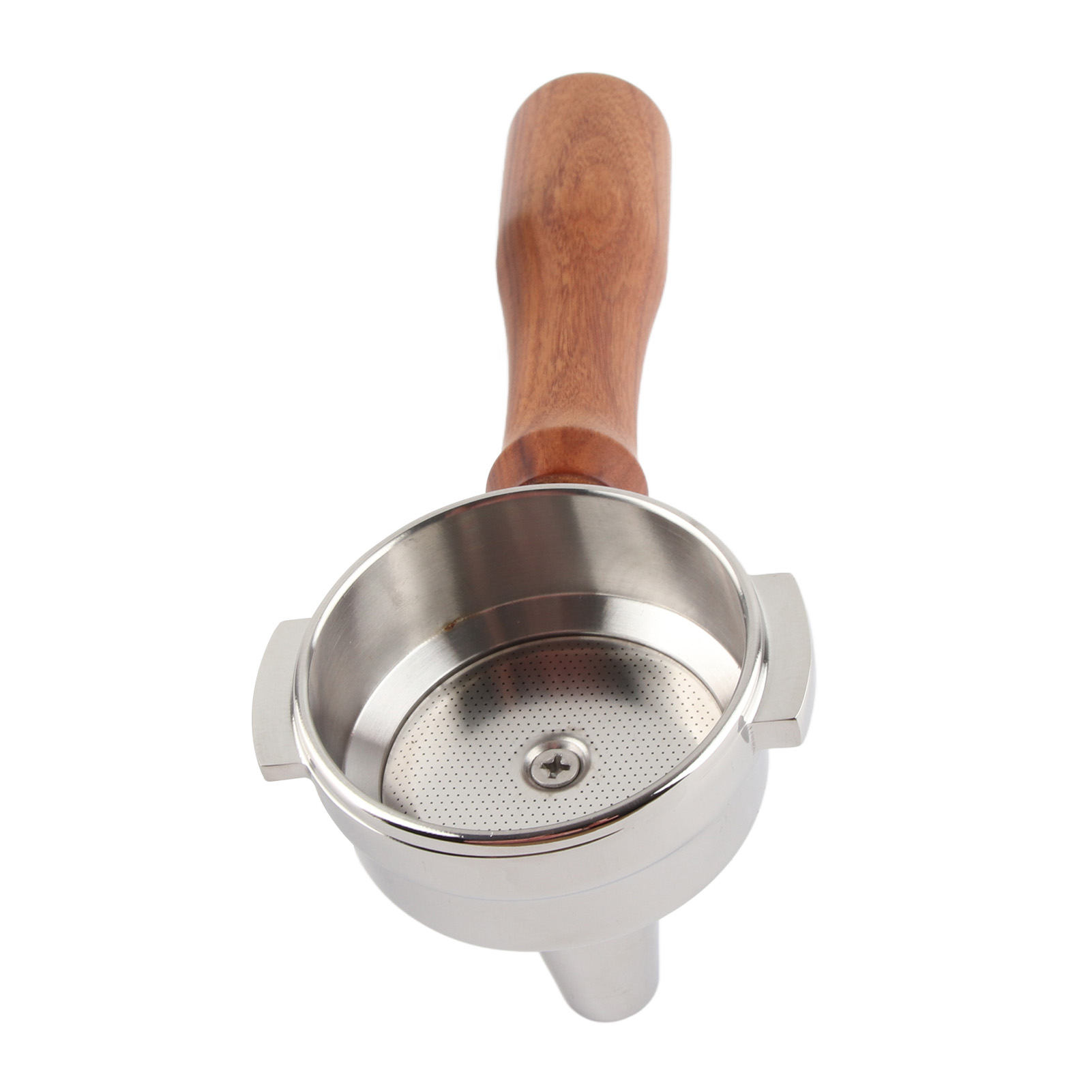 58-mm-filterhalter, Einzelkopf-extraktion, Massivholzgriff, Edelstahl, Kaffee/tee, Modell E, Vollrosenholz