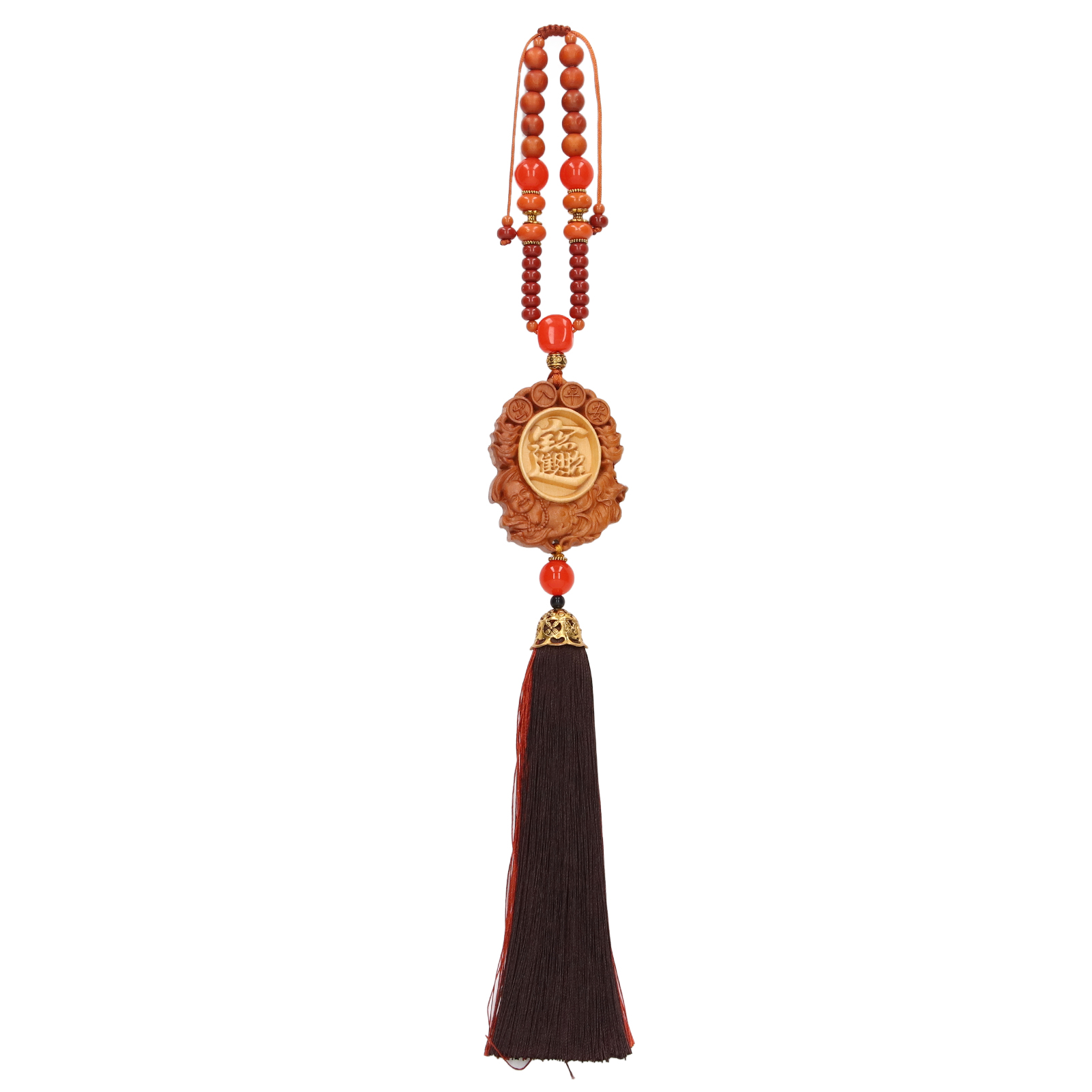 Buddha-anhänger Für Autoglück, Abriebfest, Gelbe Rückspiegeldekoration, Autoinnenraum, Schlafzimmer, Wohnzimmer, Balkon, Glücksbringer