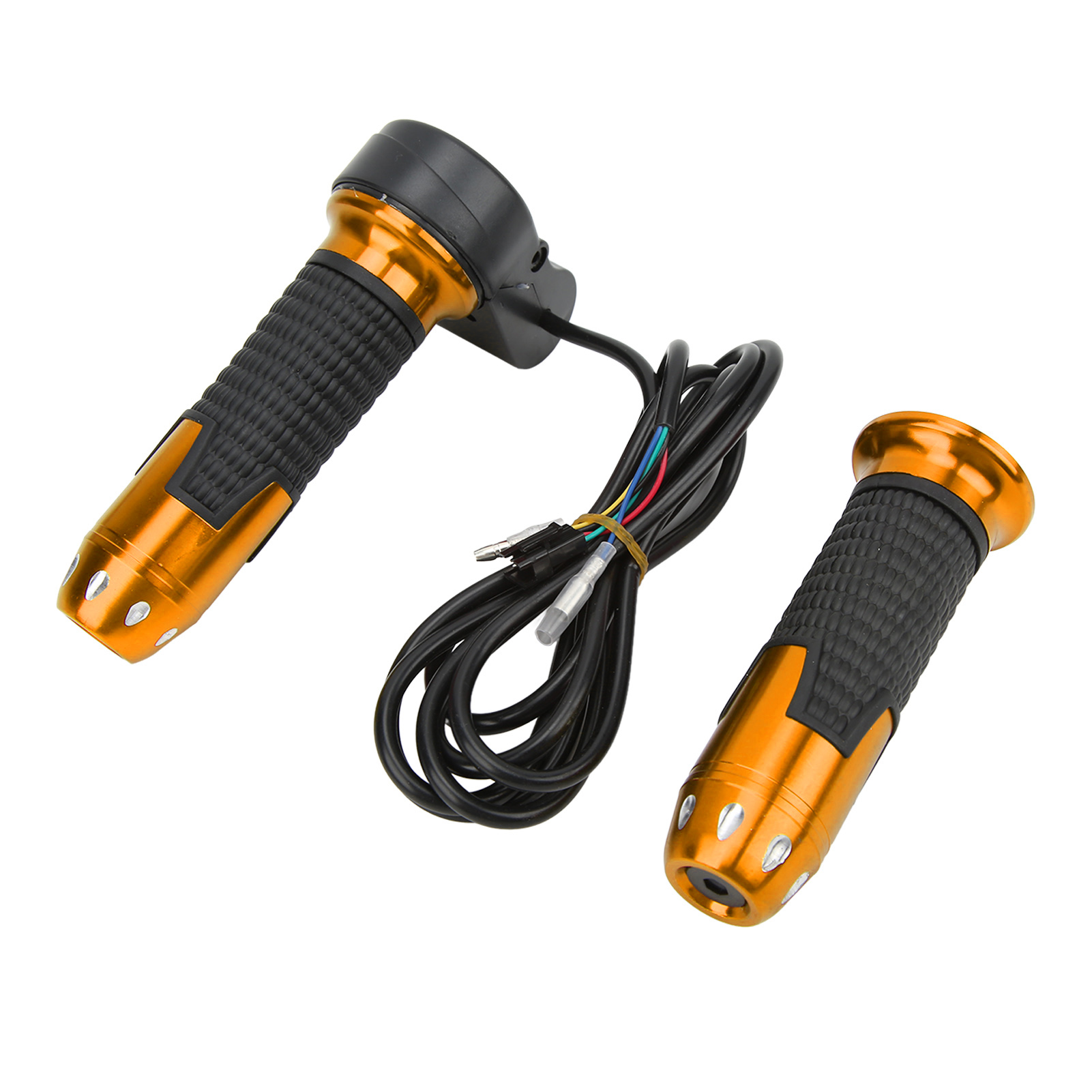 Universeller Gasgriff (12–99 V), 1 Paar, Für E-bikes Und E-scooter, Lenkergriff Mit Knopf, Goldfarben