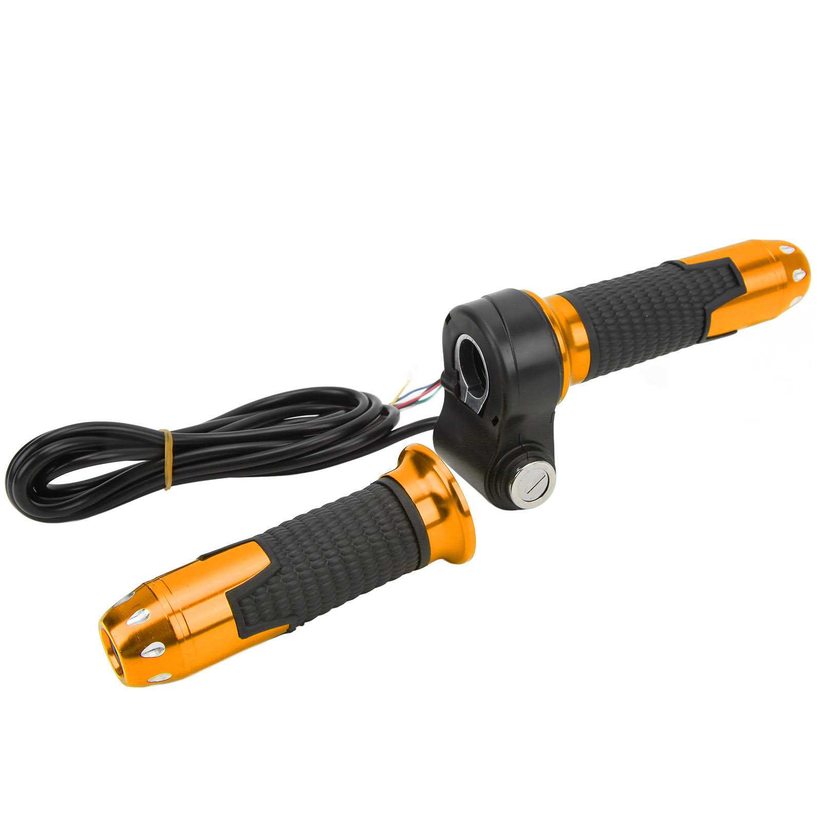 Universeller Gasgriff Für 12v-99v, 1 Paar Mit Schlüsseln, Für Elektroroller Und Fahrräder, Goldfarben.