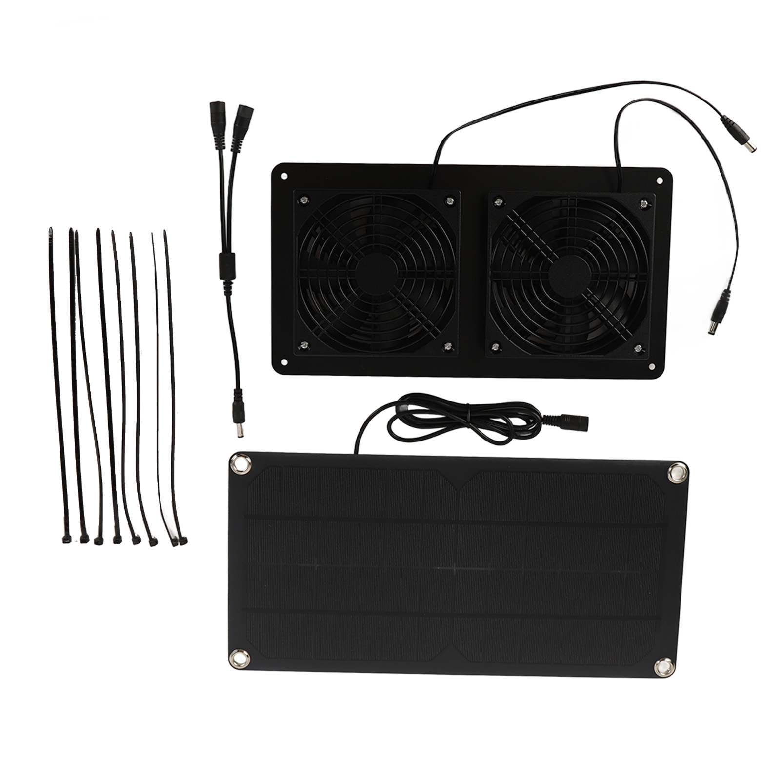 12v 20w Monokristallines Silizium Dual-kühlung 3w Solarlüfter-kit Für Auto-gewächshaus