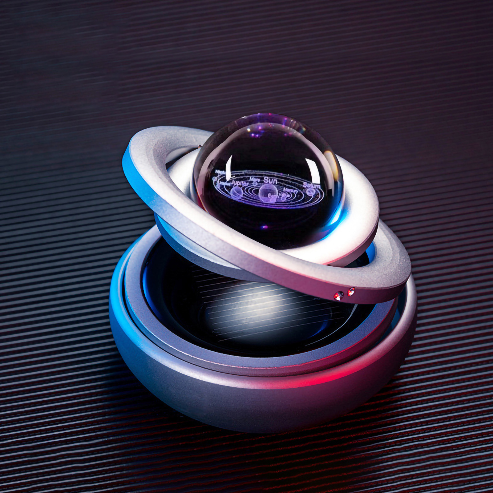 Solarbetriebener, Rotierender Auto-lufterfrischer Mit Anhänger Im Galaxie-design, Langanhaltender Duft, Ideal Als Geschenk