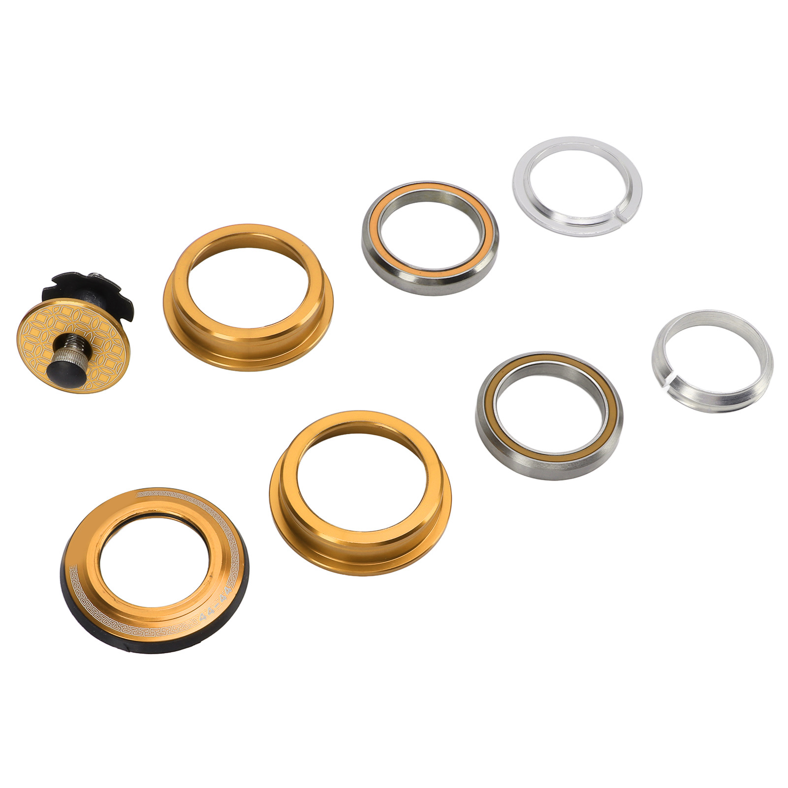 Viaron 44mm Doppelreihen-fahrradsteuersatz Für Mountainbike-vorderradgabel, Gold