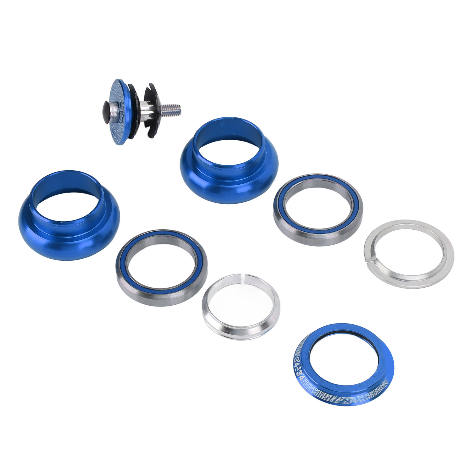 Viaron 34 Mm Doppellager-fahrradsteuersatz Blau - Vorbau Für Mountainbike Und Rennrad