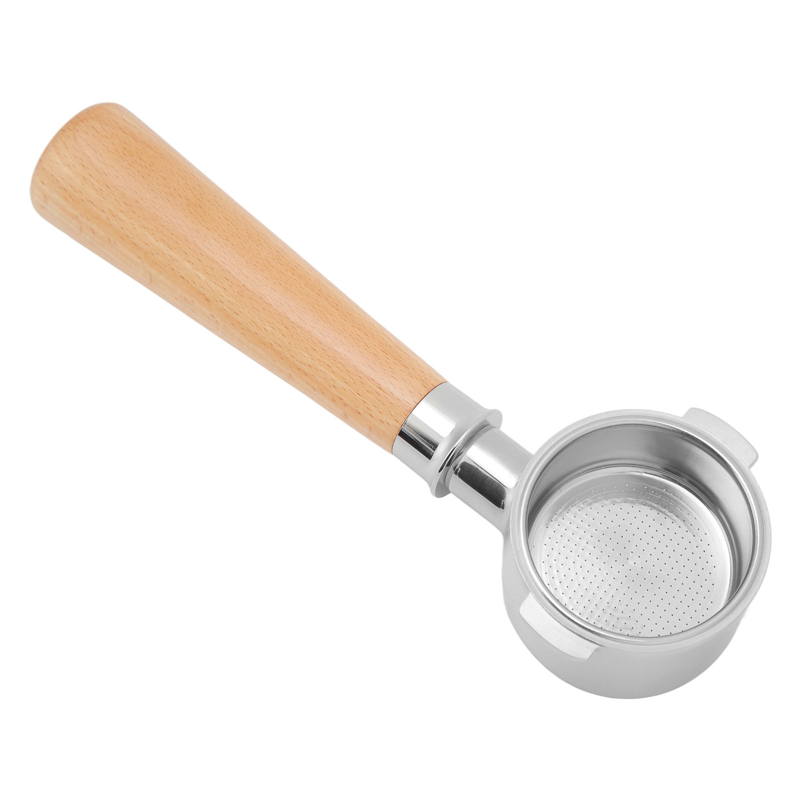 51-mm-edelstahl-kaffeefilter, Bodenloser Siebträger, Buchenholzgriff Für Die Kaffeemaschine Eco310