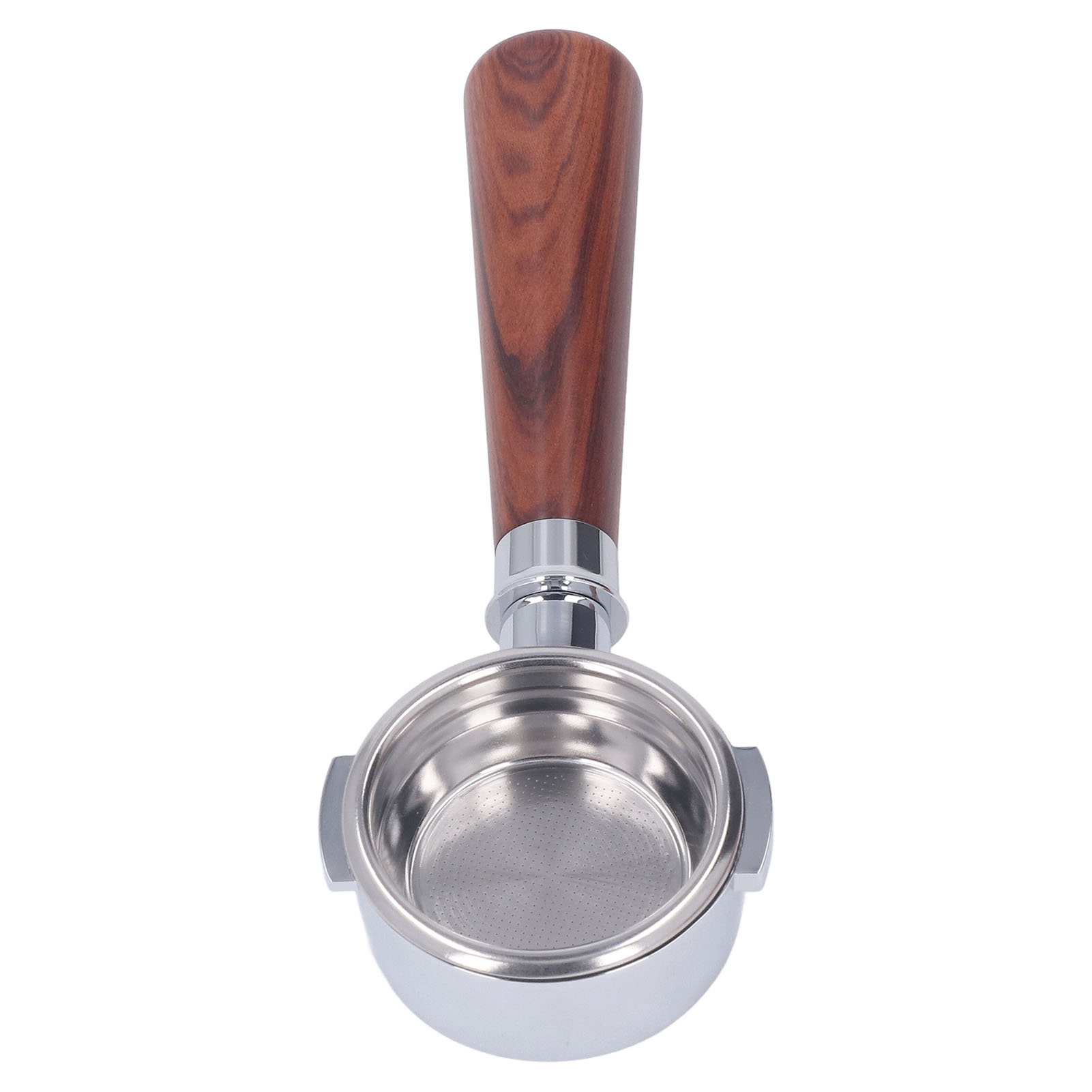 58-mm-kaffeefilterhalter Aus Aluminiumlegierung Mit 2 Ohren, Bodenlos, Mit Griff Und Einlagigem Sieb