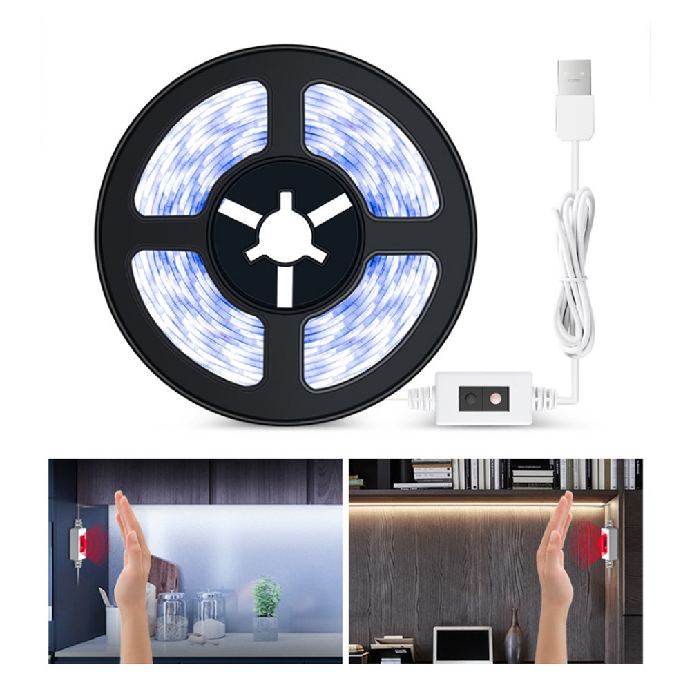 Wasserdichter Led-lichtstreifen Mit Intelligentem Handscan-sensor, Stufenlos Dimmbare Usb-lichtleiste Für Küchenschränke