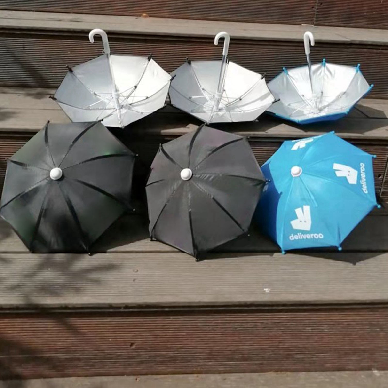 Kleiner Regenschirm Mit Biker-print Für Lieferfahrer, Mini-sonnenschutz Für Handys