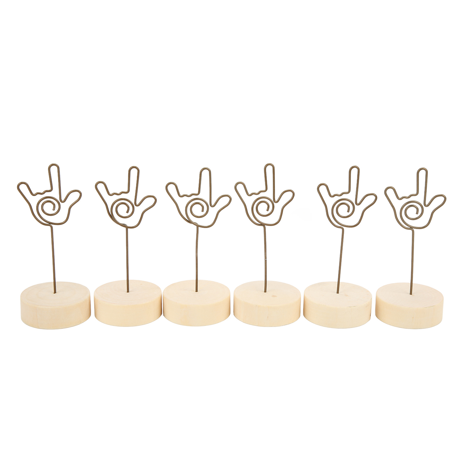 Fotopinsel Aus Buchenholz Mit Handgestensignal, Praktischer Tischnummernhalter, 4er-set