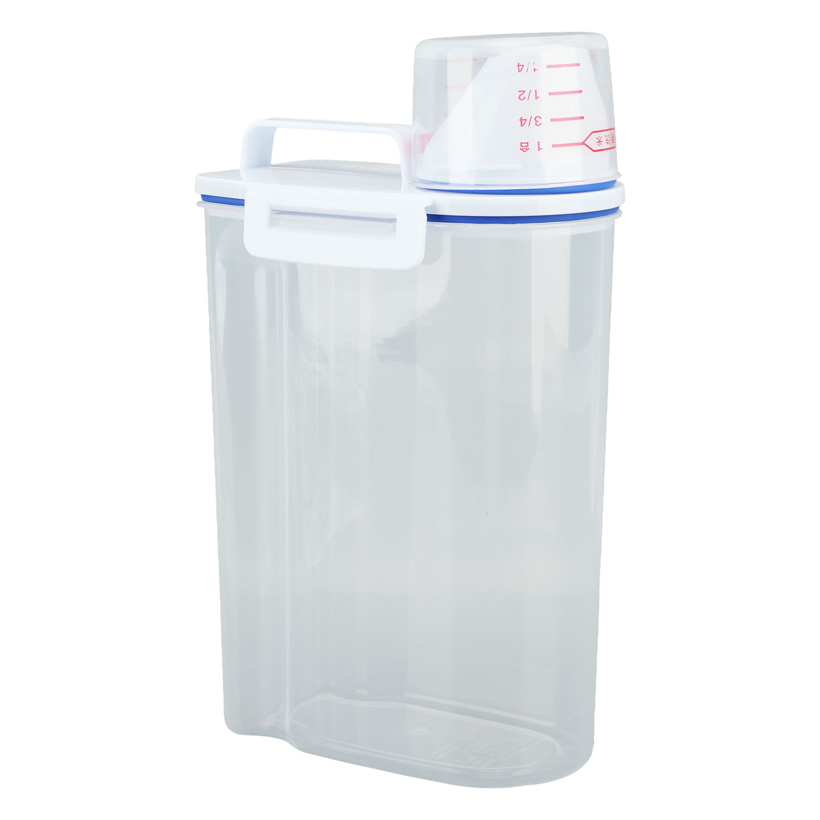 Reisbehälter Mit Auslaufsicherem Ausgießer, Müslispender Und Messbecher, 2 Kg, Transparent Weiß
