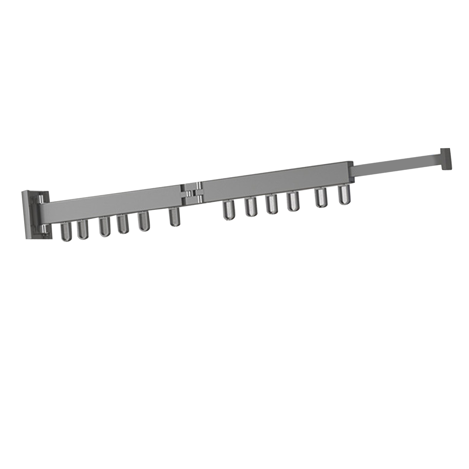 Ausziehbarer, Wandmontierter Wäschetrockner Aus Aluminiumlegierung, Kein Bohren Erforderlich, Doppelt Faltbar, Mit Drehring, Für Balkone