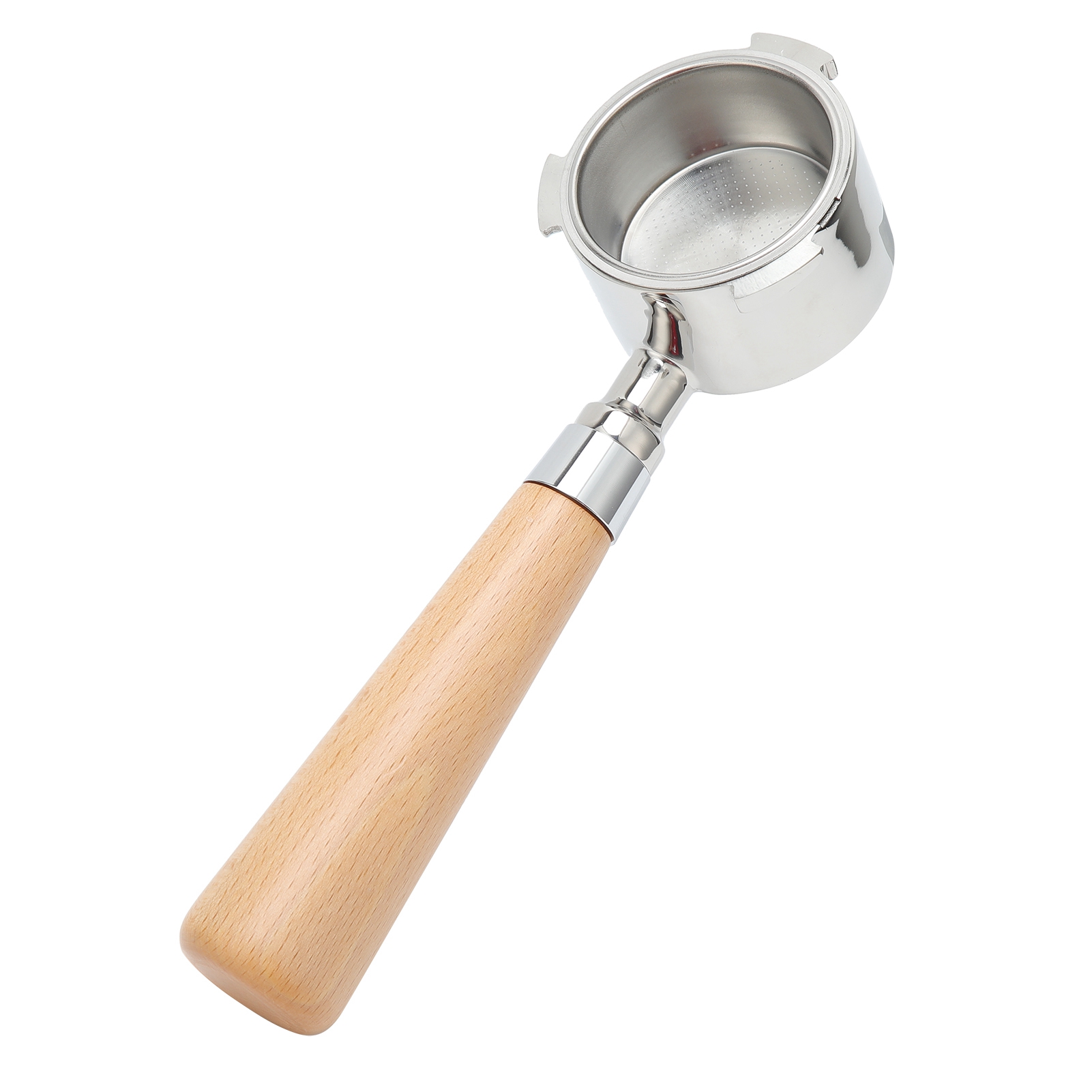 Bodenloser 3-ohriger Filterhalter Für Delonghi Kaffeemaschinen, 54 Mm Buchenholzgriff