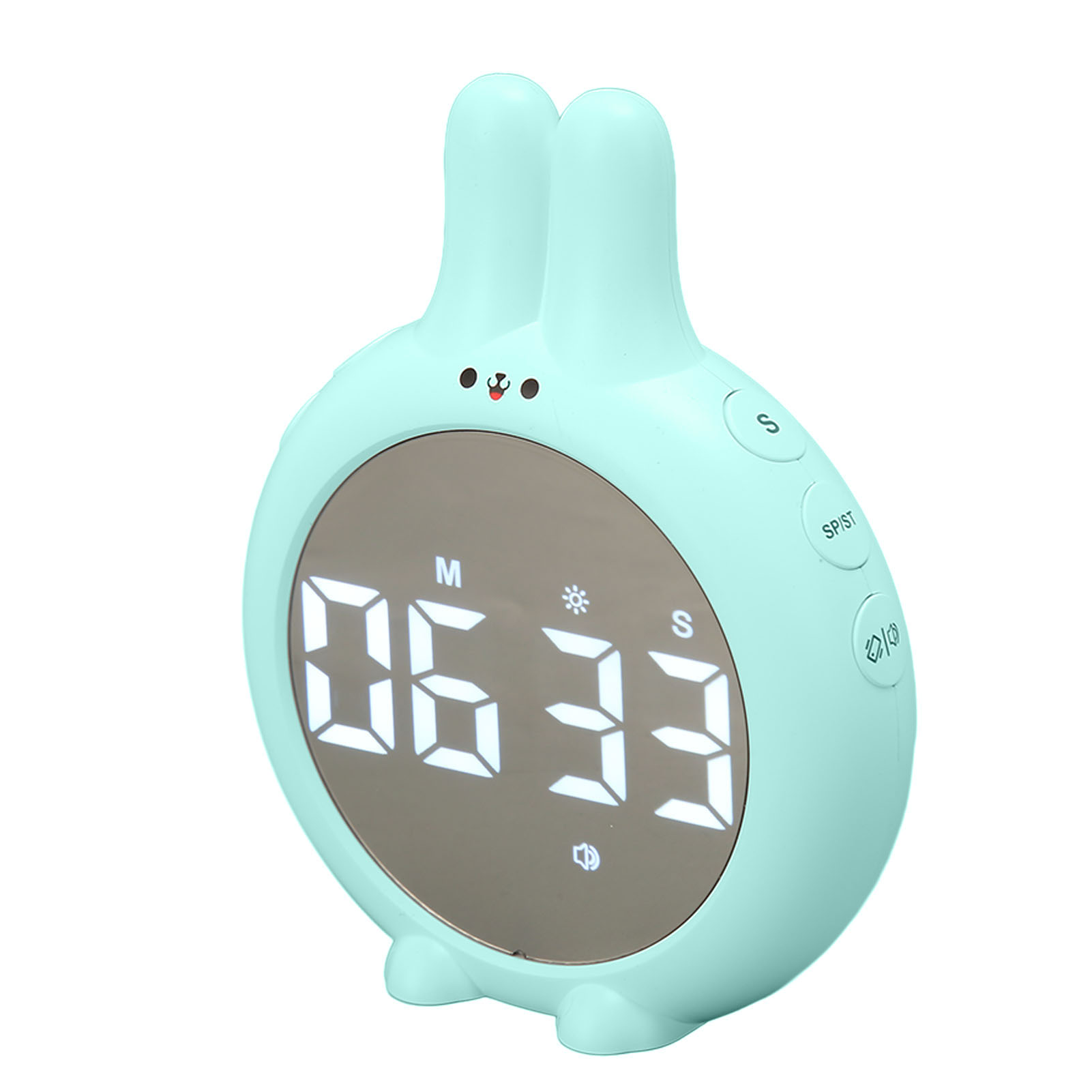 Leuchtender Kindertimer Mit Niedlichem Cartoon-hasenmotiv, Digitaler Countdown-timer Für Küche, Sport Und Fitness, Himmelblau