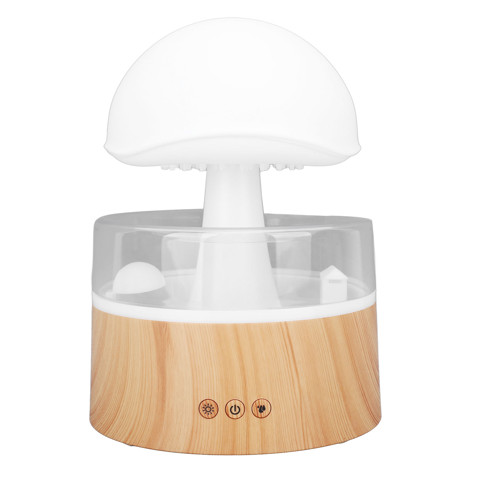 Regenwolken-nebel-diffusor Mit 7 Farbigen Lichtern, Automatischer Abschaltung, Usb-anschluss, Holzmaserung-wasser- Und Ätherischen Öl-diffusor Mit Fernbedienung Für Den Nachttisch