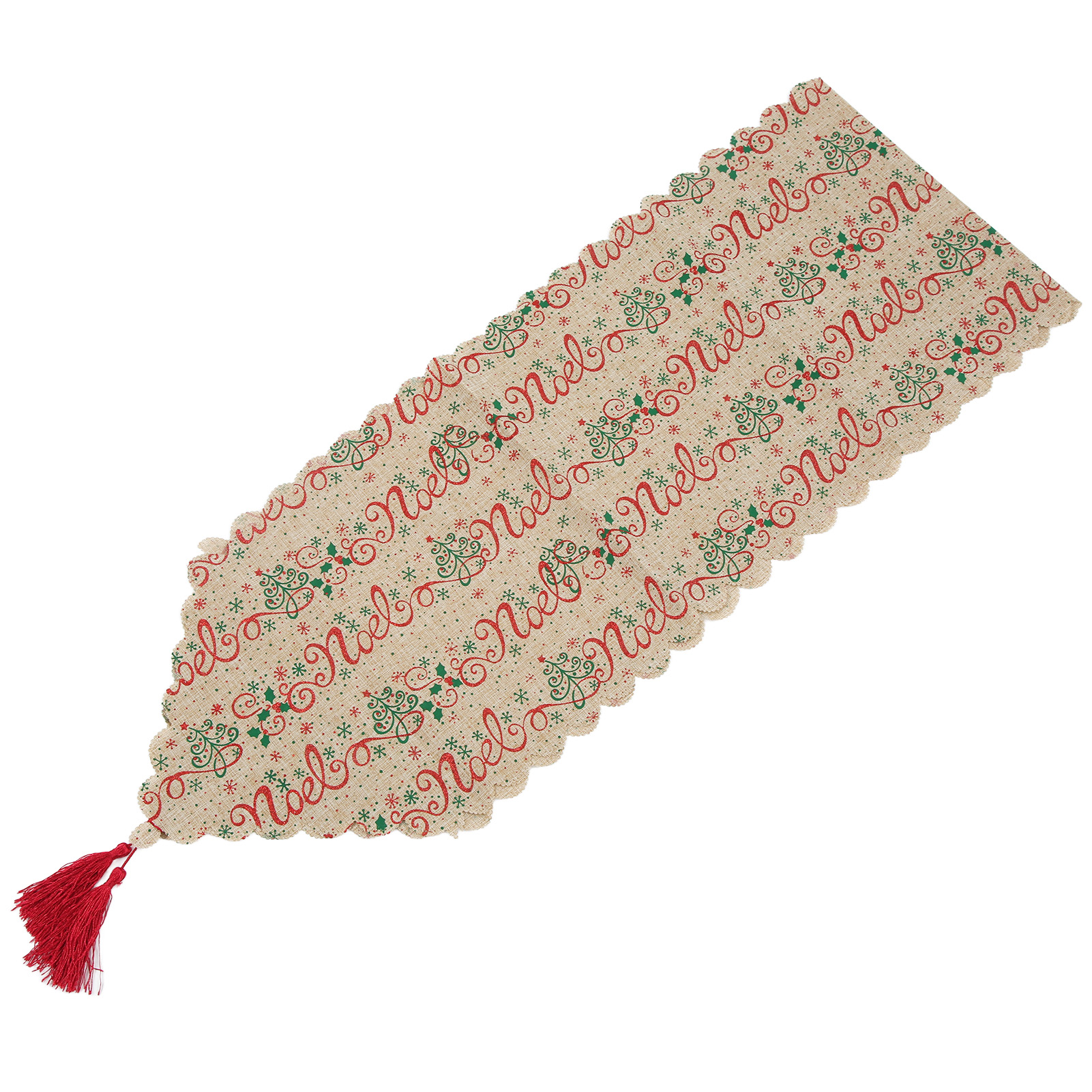 Elegante Weihnachtstischdecke, Edles Klassisches Muster, Strapazierfähiges Englisches Leinen