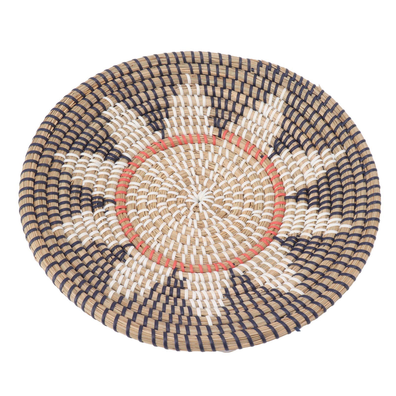 Runder Wandbehang Aus Gras, 35 Cm Durchmesser, Handgeflochtener Wandkorb, Hängedekoration Für Wohnzimmer Und Küche, Stil 2
