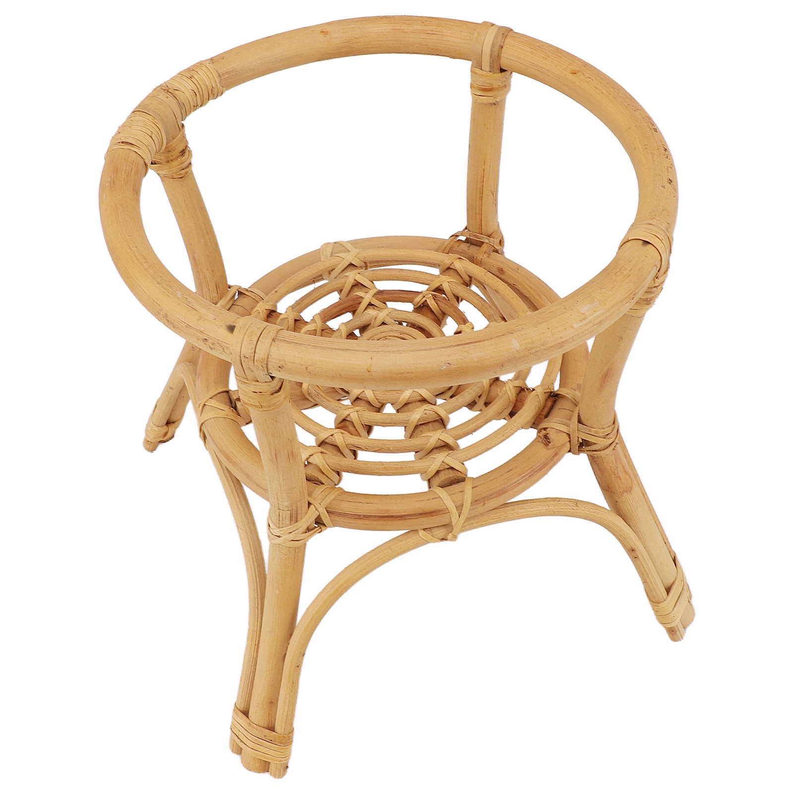 Set Aus 2 Minimalistischen Und Stabilen Blumenständern Aus Rattan, 24 Cm Durchmesser, Zur Pflanzenpräsentation Im Innen- Und Außenbereich, Garten Oder Terrasse