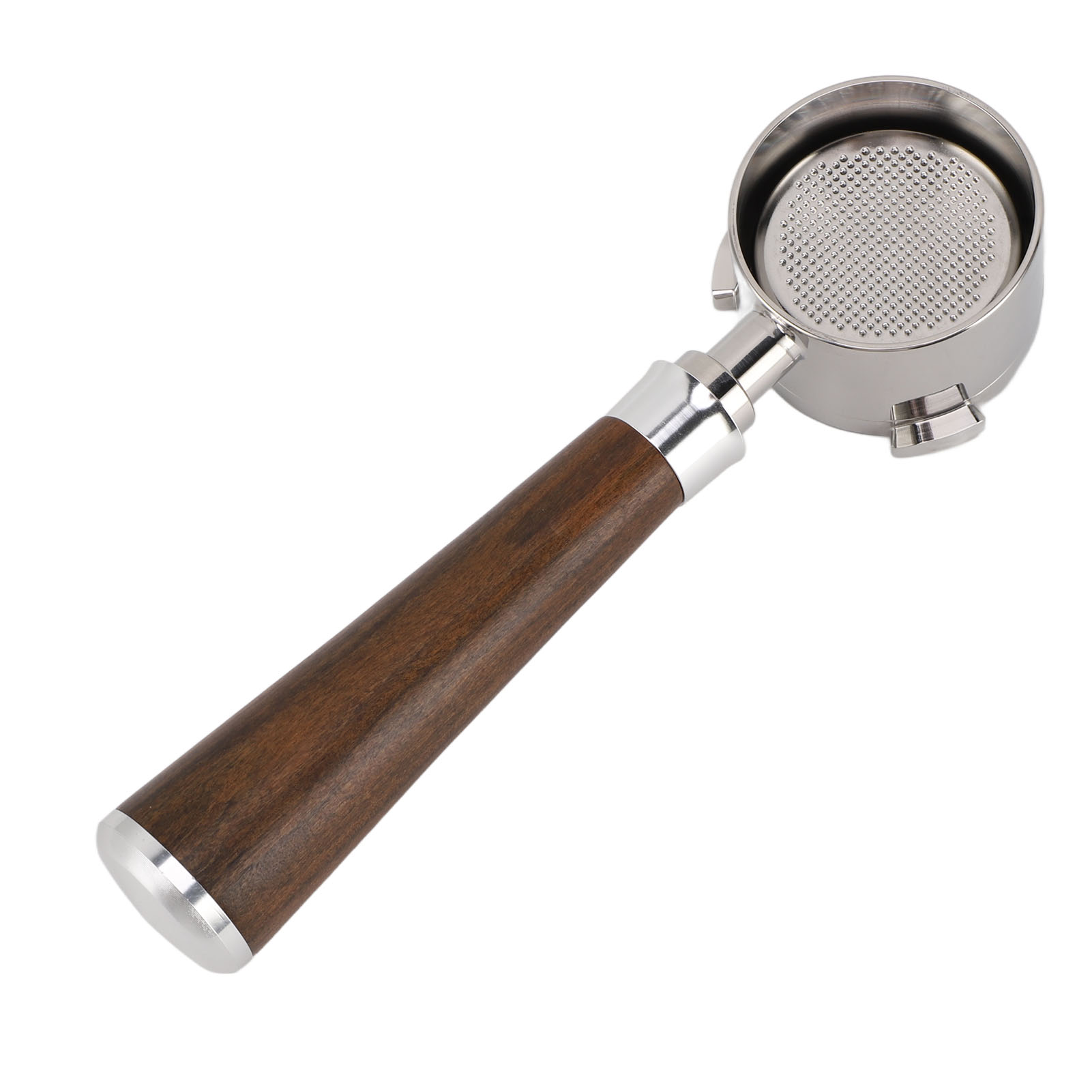 51-mm-edelstahlfilter Ohne Boden Mit 3 Ohren Und Abnehmbarem Holzgriff, Leicht Zu Reinigendes Zubehör Für Delonghi-kaffeemaschinen.
