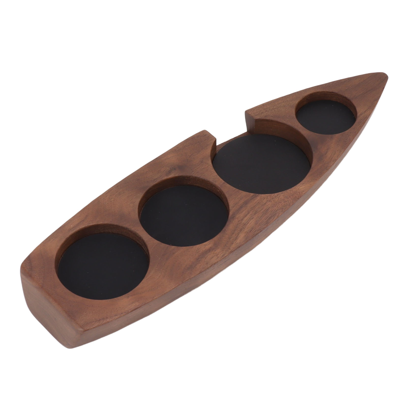 Kaffeestampferständer Aus Walnussholz In Bootsform, Kaffeespender Für Cafés, Restaurants, Bars Und Private Küchen, 53 Mm
