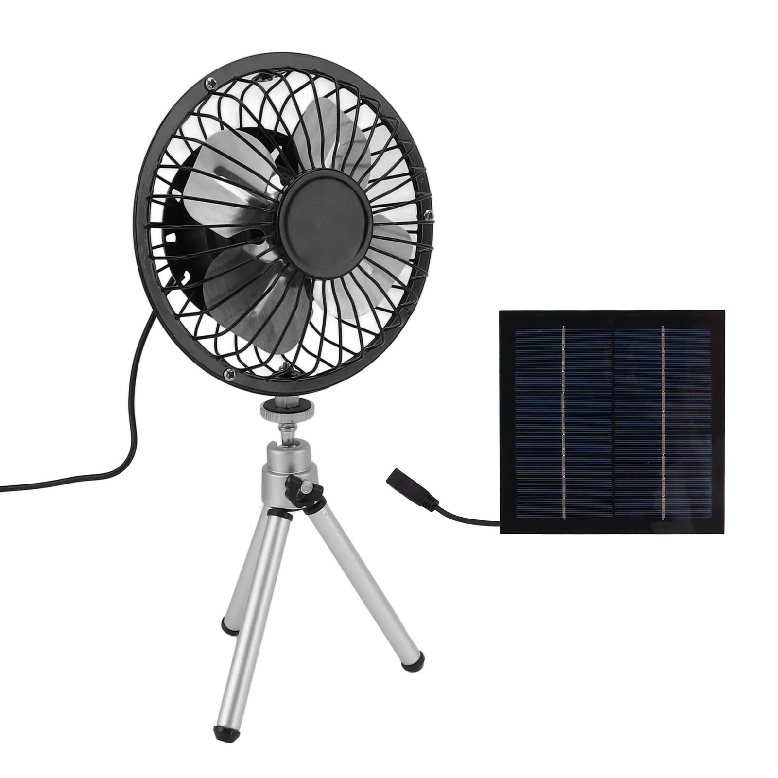 Tragbarer 6-w-solarventilator (15 Cm), 15 Cm Durchmesser, Mit Dualer Solar- Und Usb-stromversorgung, Für Zuhause, Camping, Angeln Und Outdoor-aktivitäten, Mit Ausziehbarem Ständer