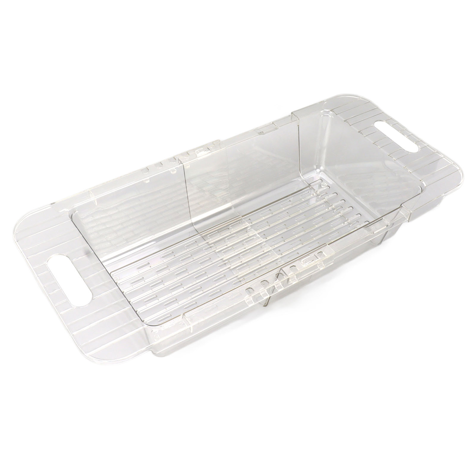 Obst- Und Gemüsesieb Für Die Spüle, Teleskopierbarer Abtropfkorb Aus Transparentem Pet, Modernes Minimalistisches Design