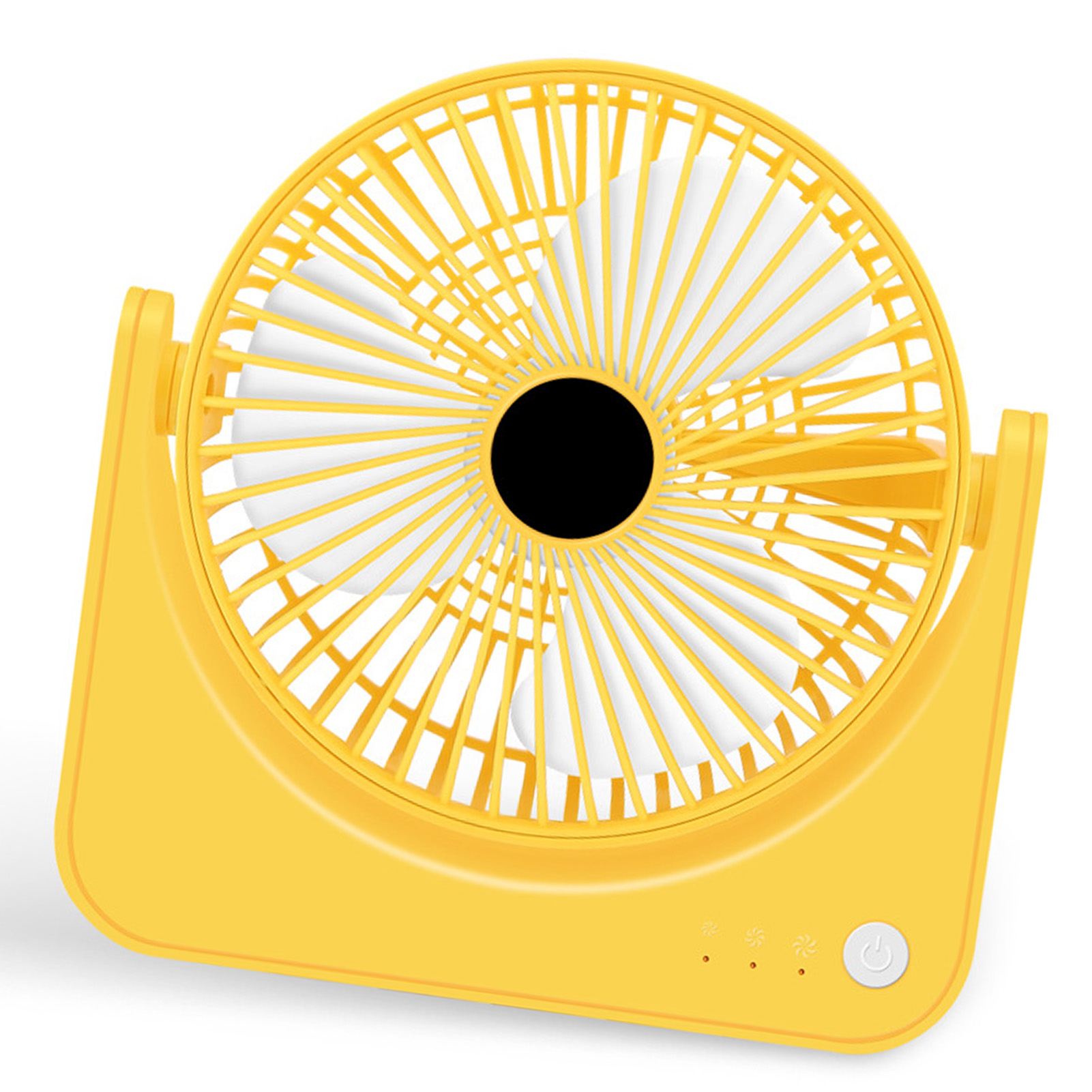Leiser Usb-tischventilator, Mini, Tragbar, Wiederaufladbar, Für Zuhause, Studentenwohnheim, Büro – Gelb