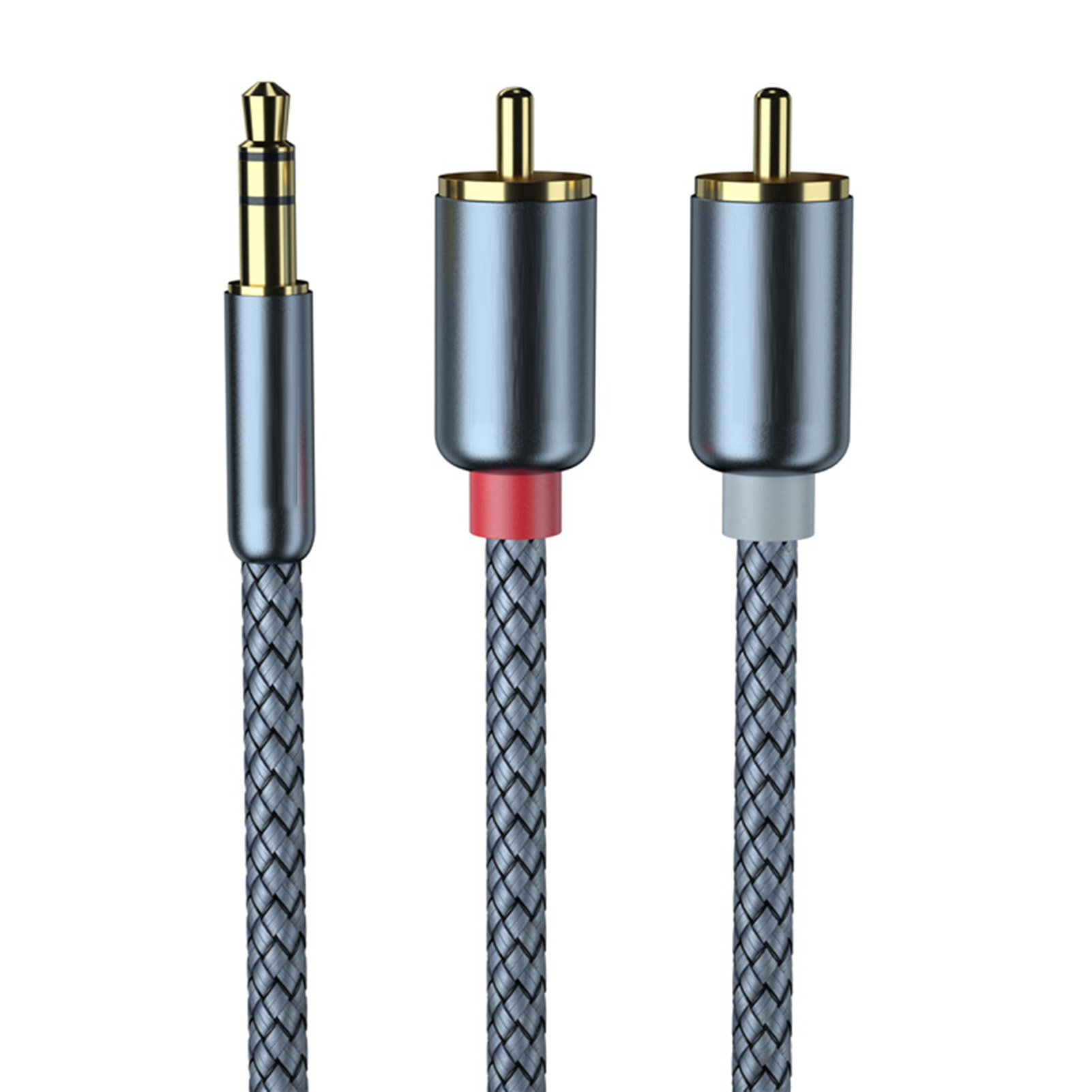 3,5-mm-klinkenstecker Auf 2 Cinch-stecker Adapterkabel, Audiokonverter Für Computer Und Telefon, 2 Meter