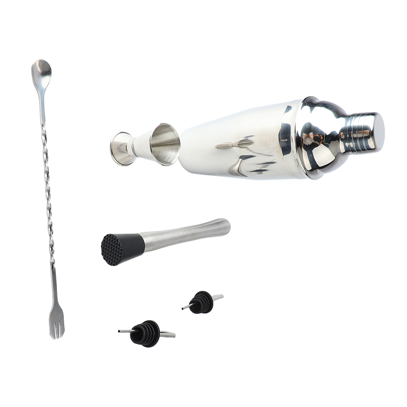6-teiliges Cocktailset Aus Edelstahl Für Barkeeper, Barset Zum Mixen Von Cocktails, Für Zuhause, Wohnzimmer Und Partys, 750 Ml