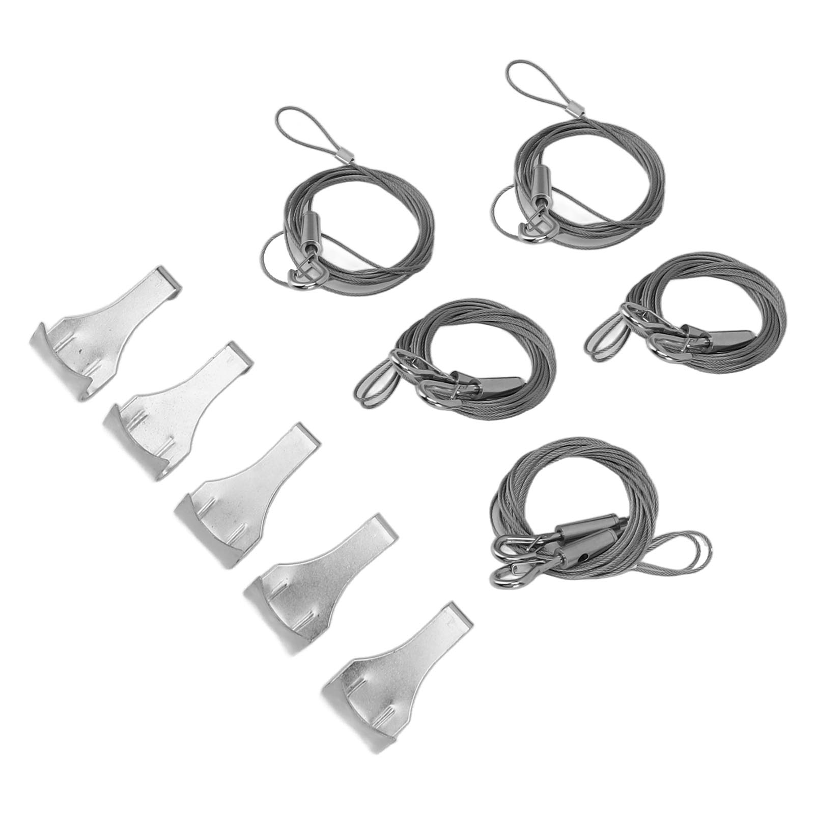 Set Mit 5 Verstellbaren Edelstahl-bilderaufhängekabeln Für Schwere Bilder Mit Haken