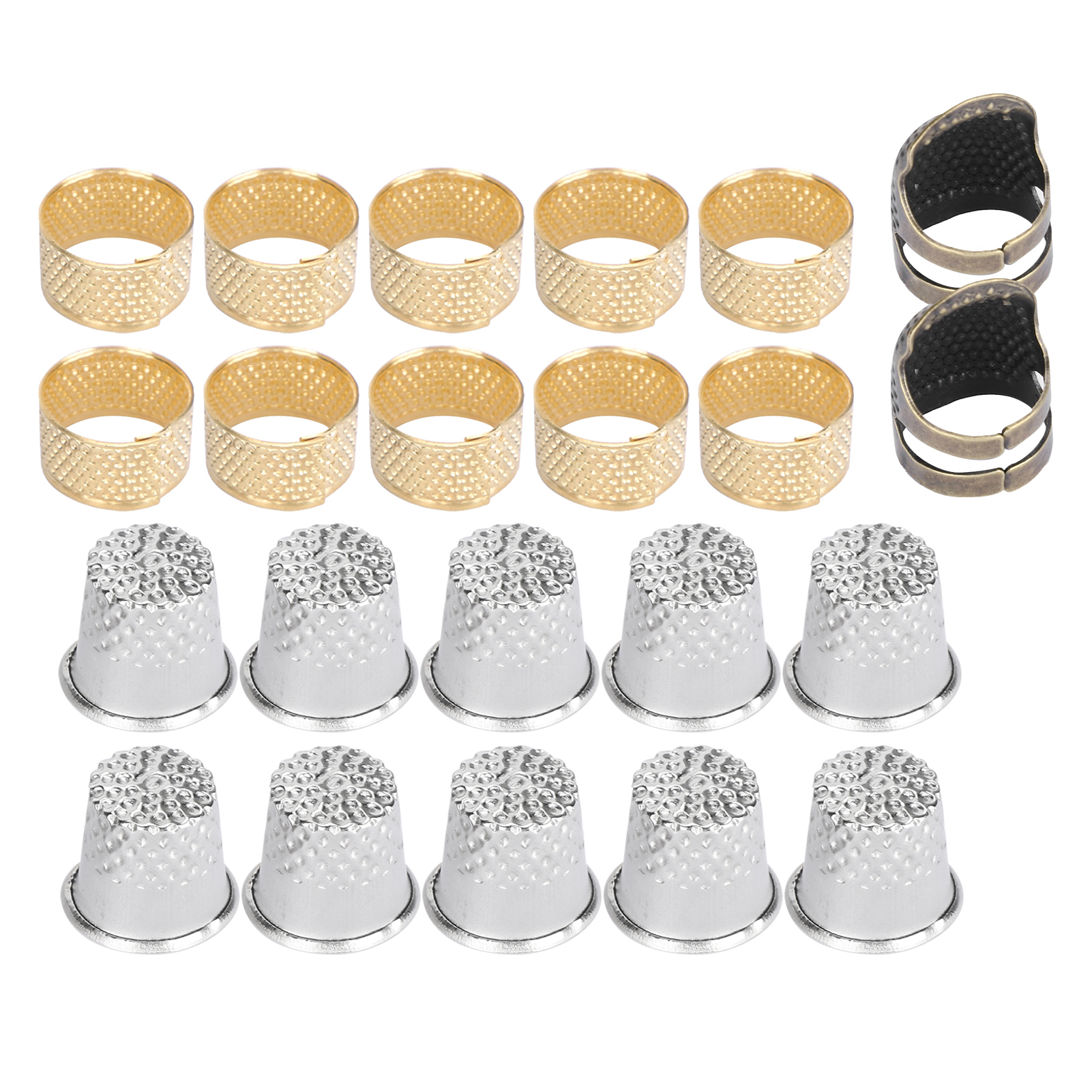 Set Verstellbarer Messingfingerhüte, Fingerkuppenschutz, Bastel- Und Strickzubehör