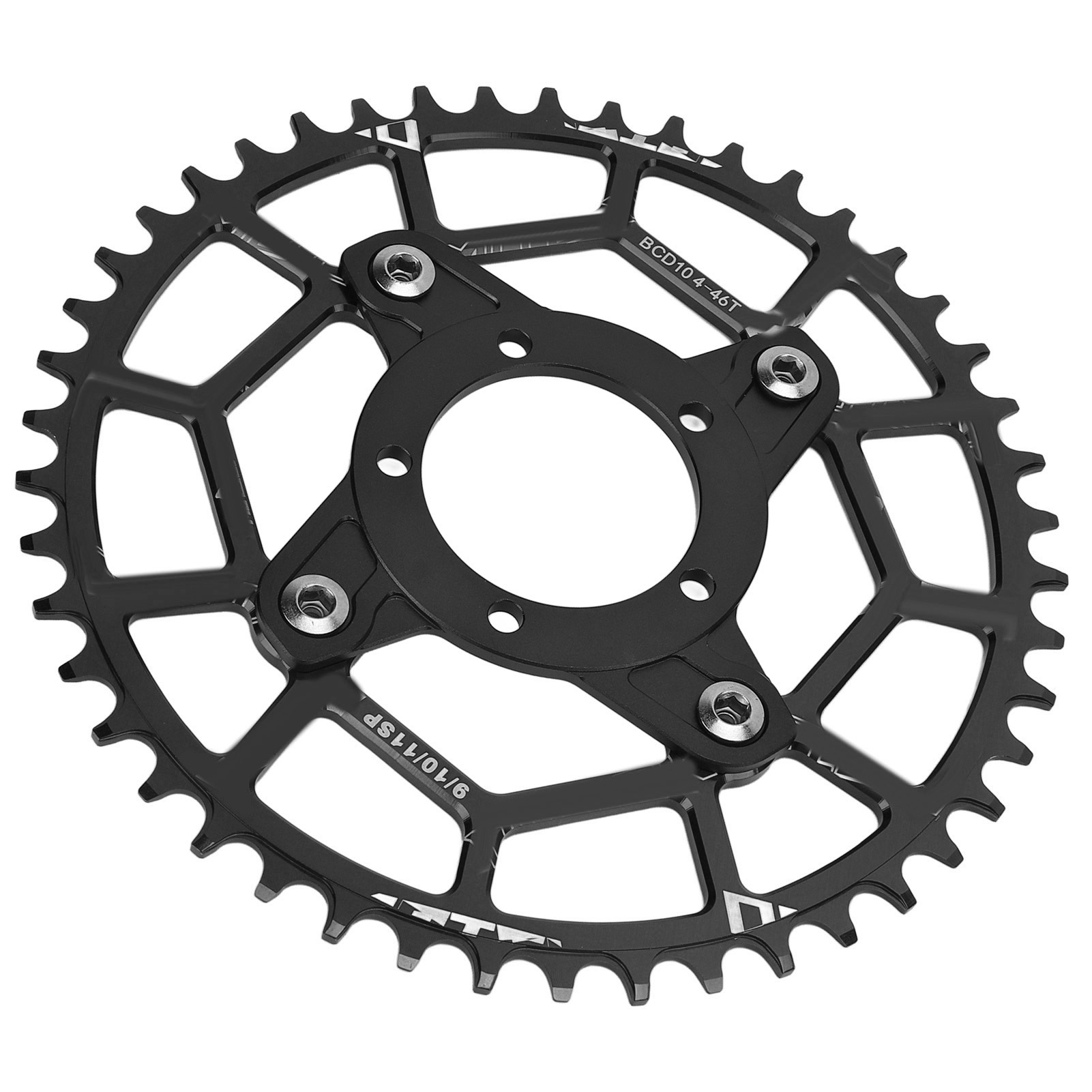 46-zahn-kettenblattadapter-kit Aus Aluminium Für Bafang-motoren, Schwarzes Umbauteil