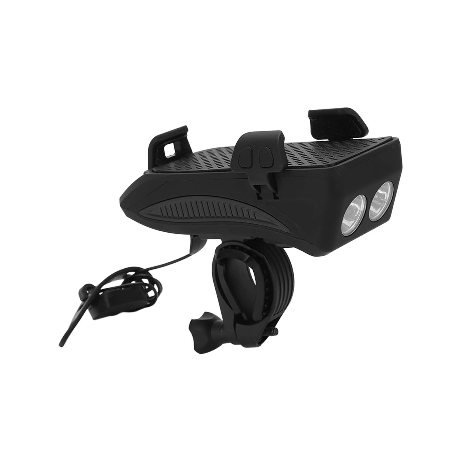 Wasserdichte, Per Usb Aufladbare Fahrradfrontleuchte Mit Hupe Und Handyhalterung Für Nachtfahrten