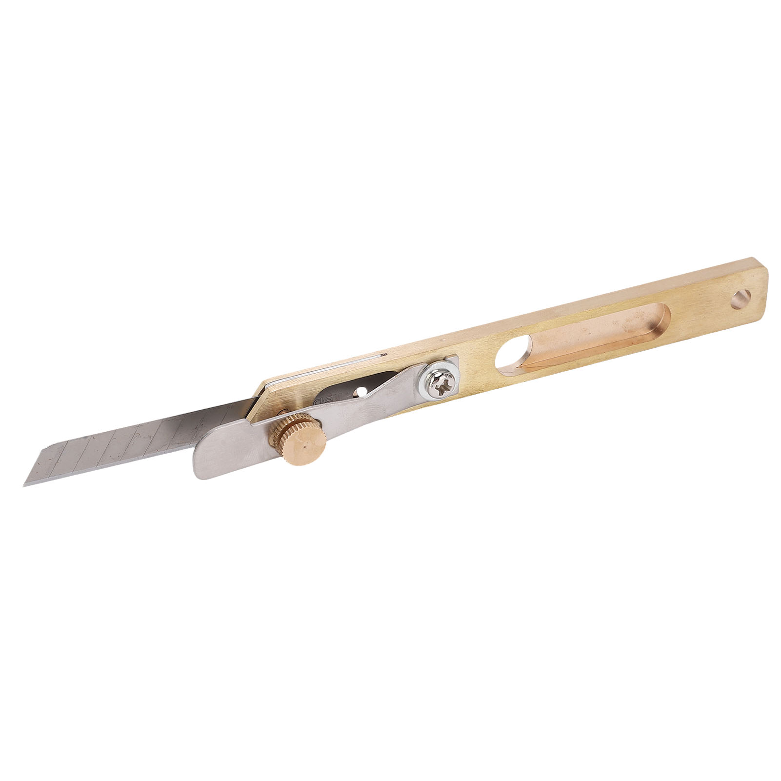 Robustes Diy-lederbearbeitungsmesser Aus Messing, Verstellbarer Lederschneider Mit Abstandsregelung, Tragbares Diy-werkzeug