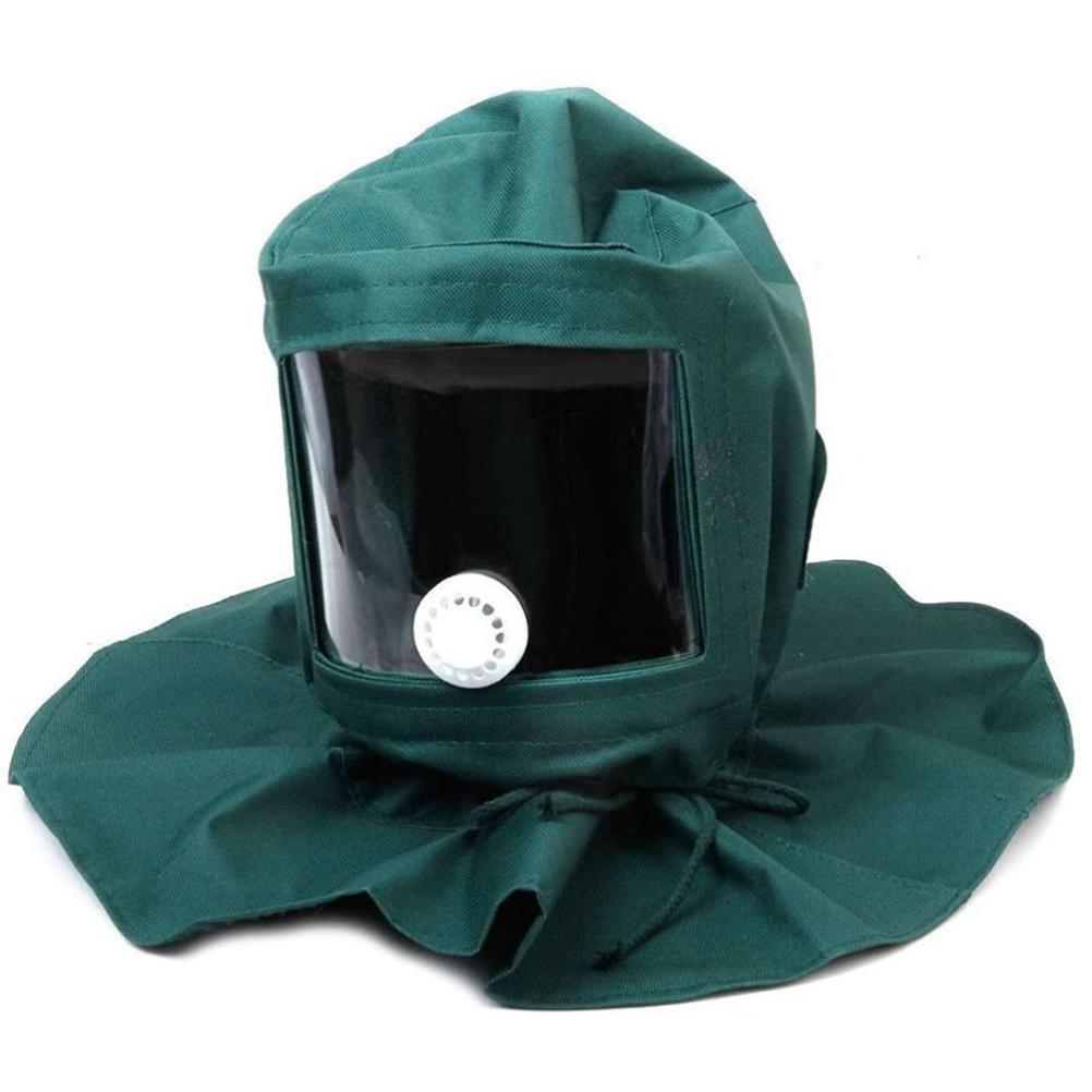 Sandstrahlhaube Aus Segeltuch Mit Umhang, Staubdichter Gesichtsschutz Für Sandstrahlen, Schleifen Und Lackieren.