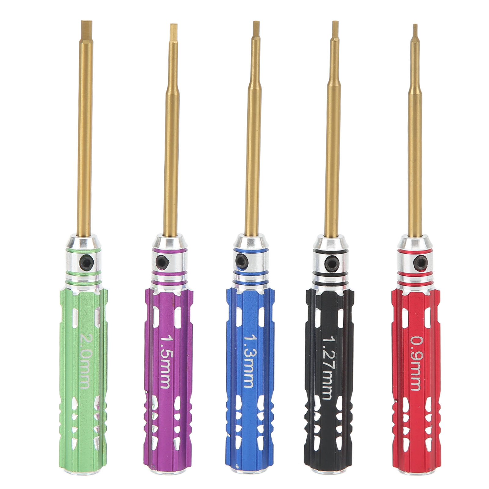 Rc-sechskantschraubendreher-set (0,9 Mm, 1,27 Mm, 1,3 Mm, 1,5 Mm, 2,0 Mm) Aus Stahl Mit Rutschfestem Griff Für Rc-modellbau