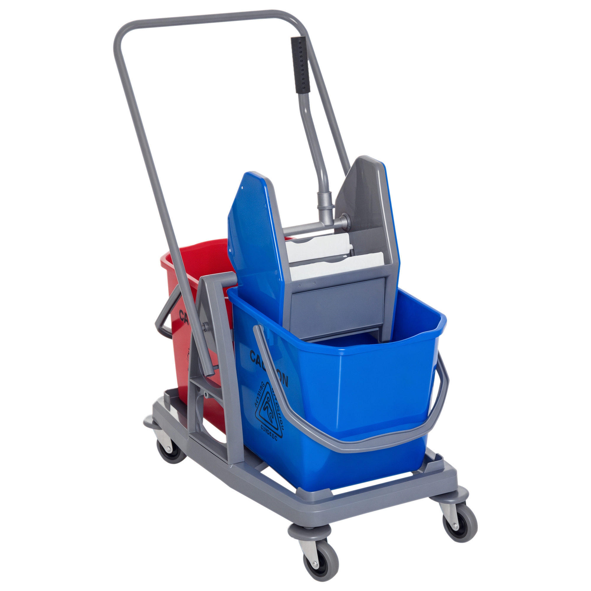 Professioneller Reinigungswagen Mit 2 X 25-liter-eimern Und Auswringer, 73 X 45 X 92 Cm