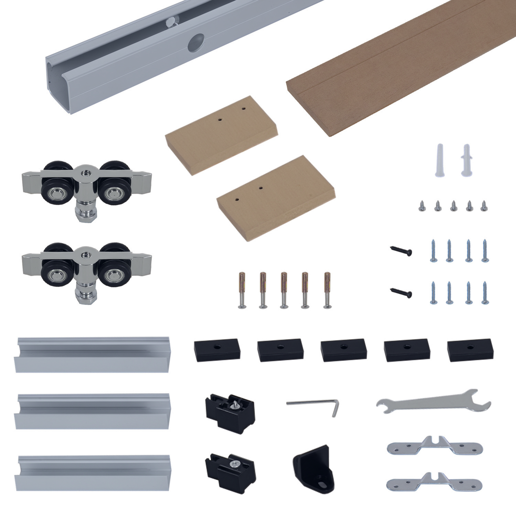 Binario 200 Cm / 6,6 Fuß Rustikales Holzschiebetür-set Mit Zubehör