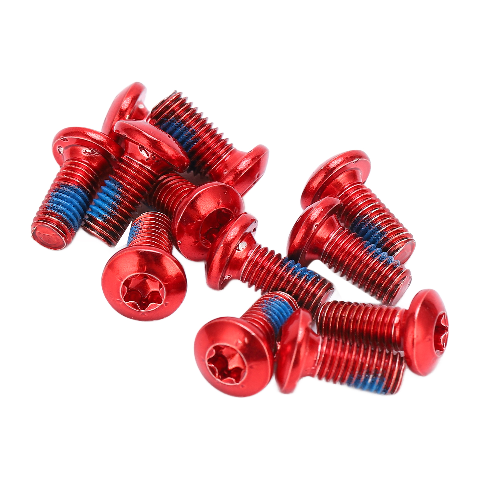 12 Mtb-scheibenbremsrotorschrauben, Legierter Stahl T25, M5x10 Mm, Rot
