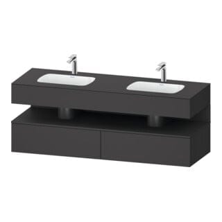 Duravit Einbauwaschtisch-Möbel-Set Qatego 160x55x60cm, Kon-WTU, Nischenb, graph ma