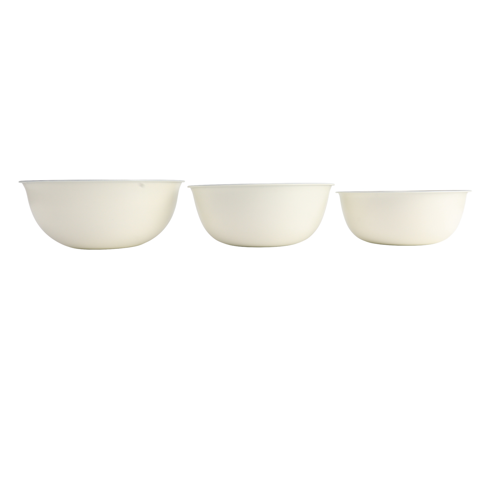 3-teiliges Set Aus Edelstahl-rührschüsseln (304), Salatschüssel, Knethaken, Eierschüssel Mit Messmarkierungen, Cremeweiß