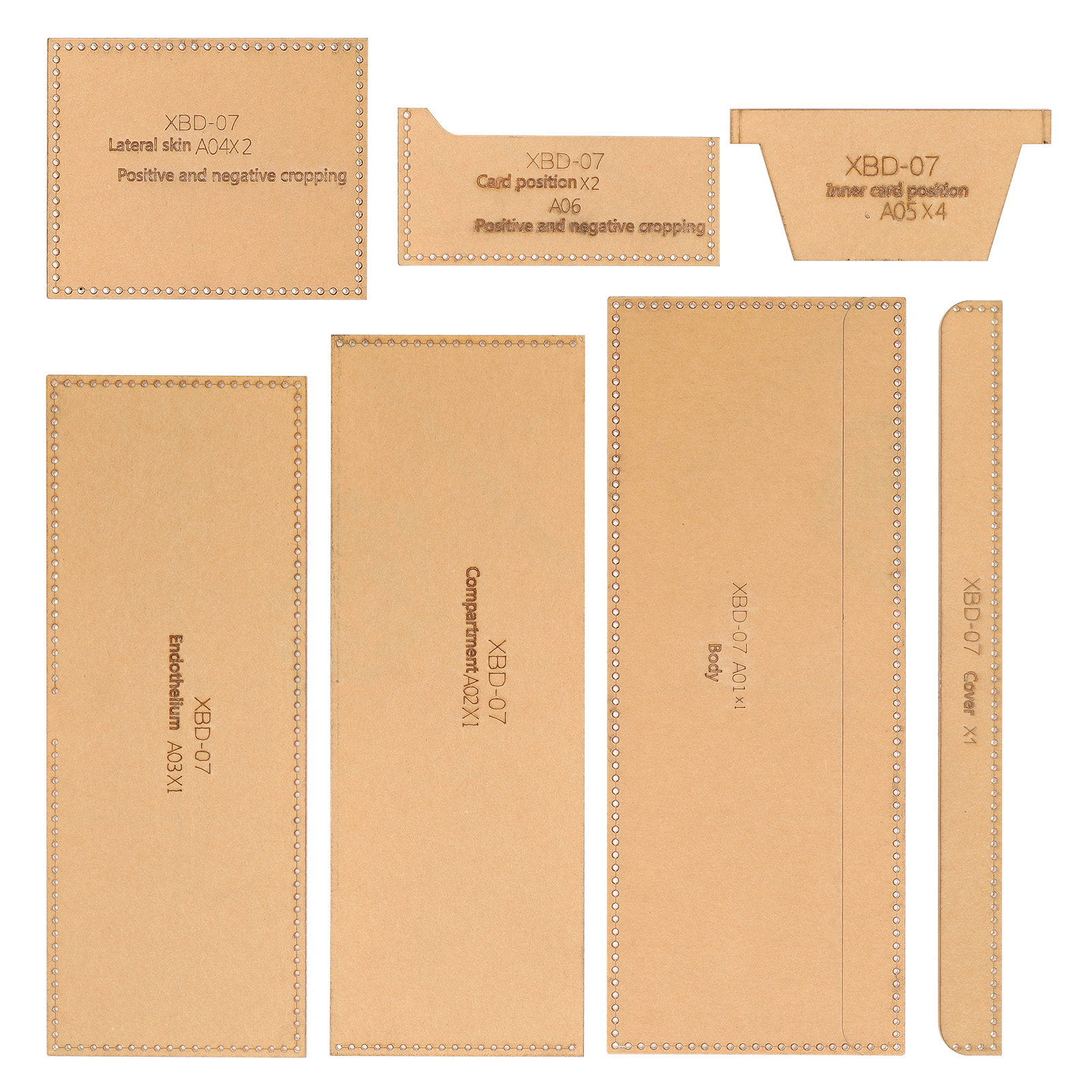 7-teiliges Acryl-schablonen-set Zum Nähen Von Geldbörsen Und Ledergepäck, Schnittmuster Xbd-07