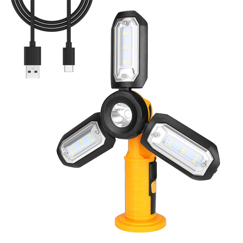 Wiederaufladbare, Faltbare Campinglampe Mit 3 Paneelen, 1200 Mah, Tragbare Taschenlampe Für Heimwerkerarbeiten Und Notfälle Im Freien