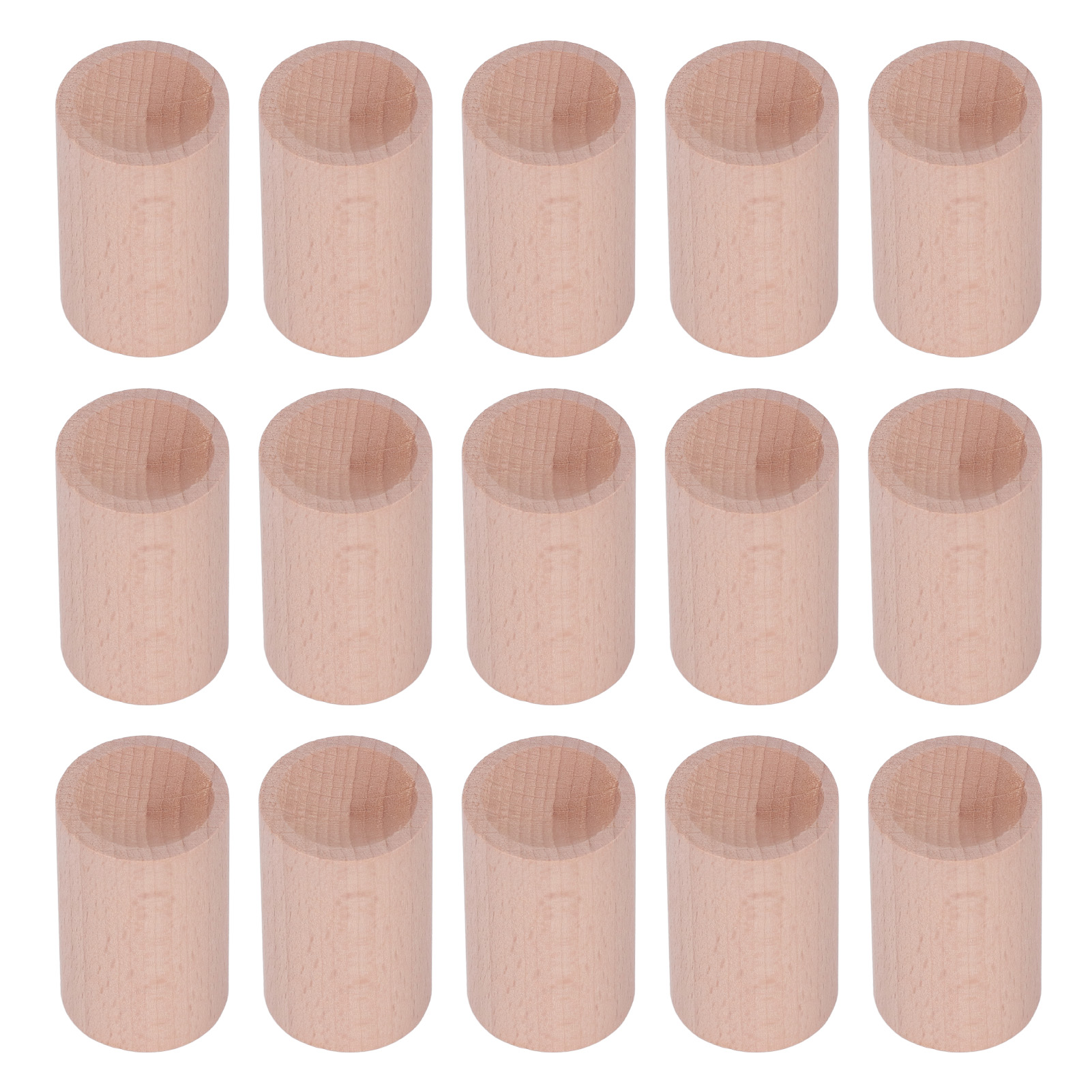Set Mit 15 Zylindrischen Diffusoren Aus Buchenholz Für Ätherische Öle Und Raumdüfte